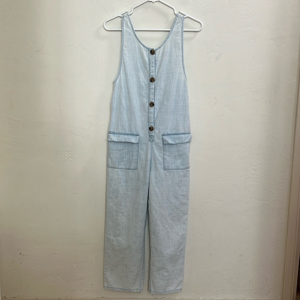 Zara Light Blue Denim Jumpsuit